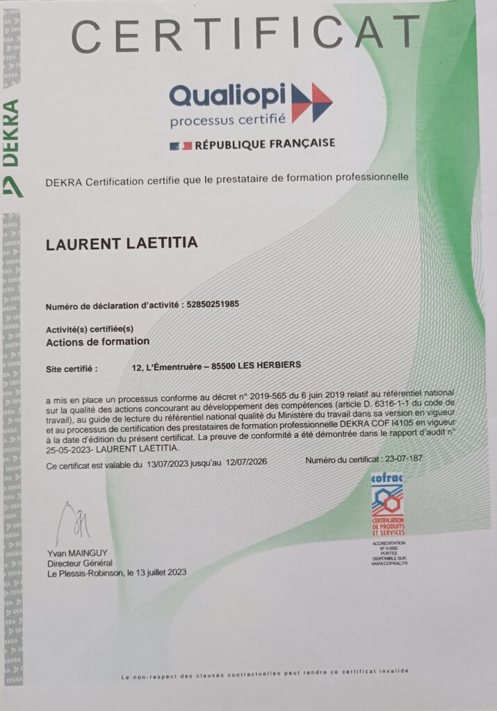 Certificat Qualiopi